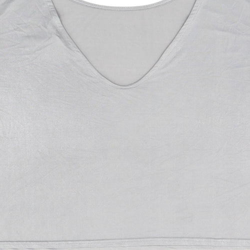 River Island Womens Grey Polyester Basic T-Shirt Size 8 Round Neck