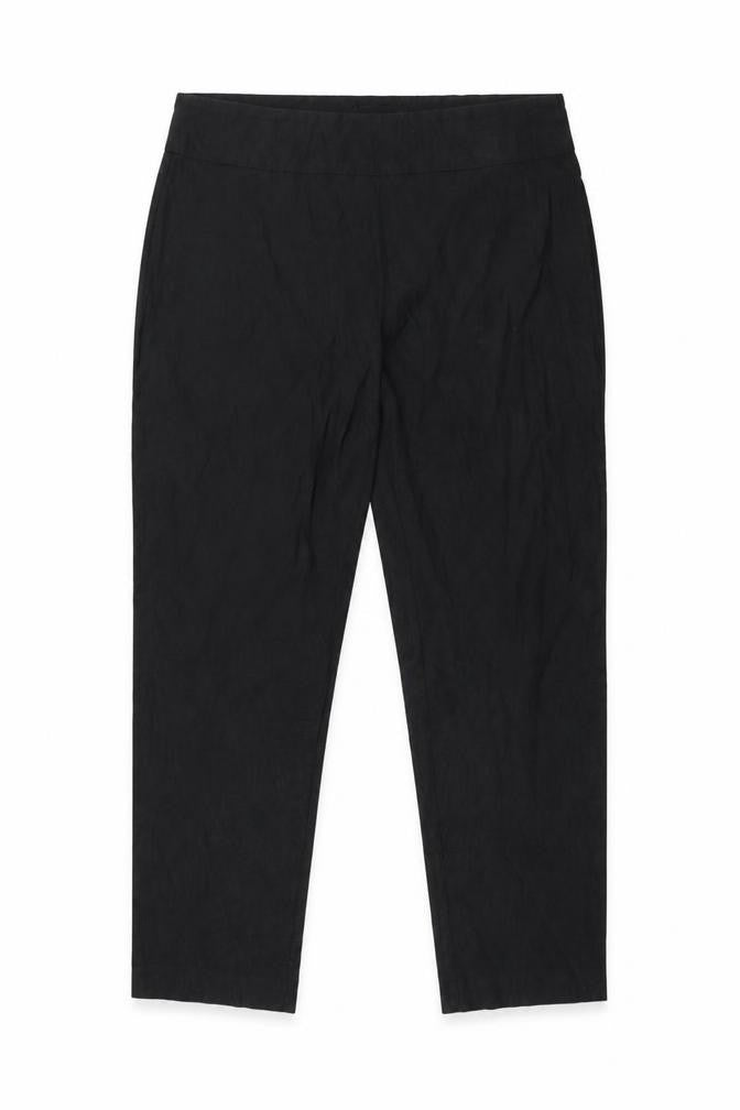 Front view of SC Montreal women’s black nylon trousers, size UK 24, 29-inch leg regular
