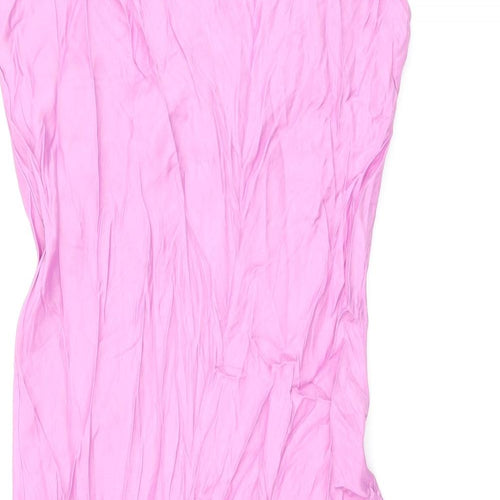 Zara Womens Purple Viscose Slip Dress Size M Square Neck Pullover