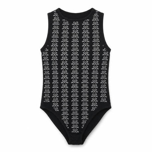 Zara Womens Black Geometric Polyamide Playsuit One-Piece Size XS Snap - Barbie