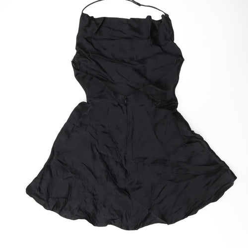 Zara Womens Black Viscose Mini Size XS Halter Zip