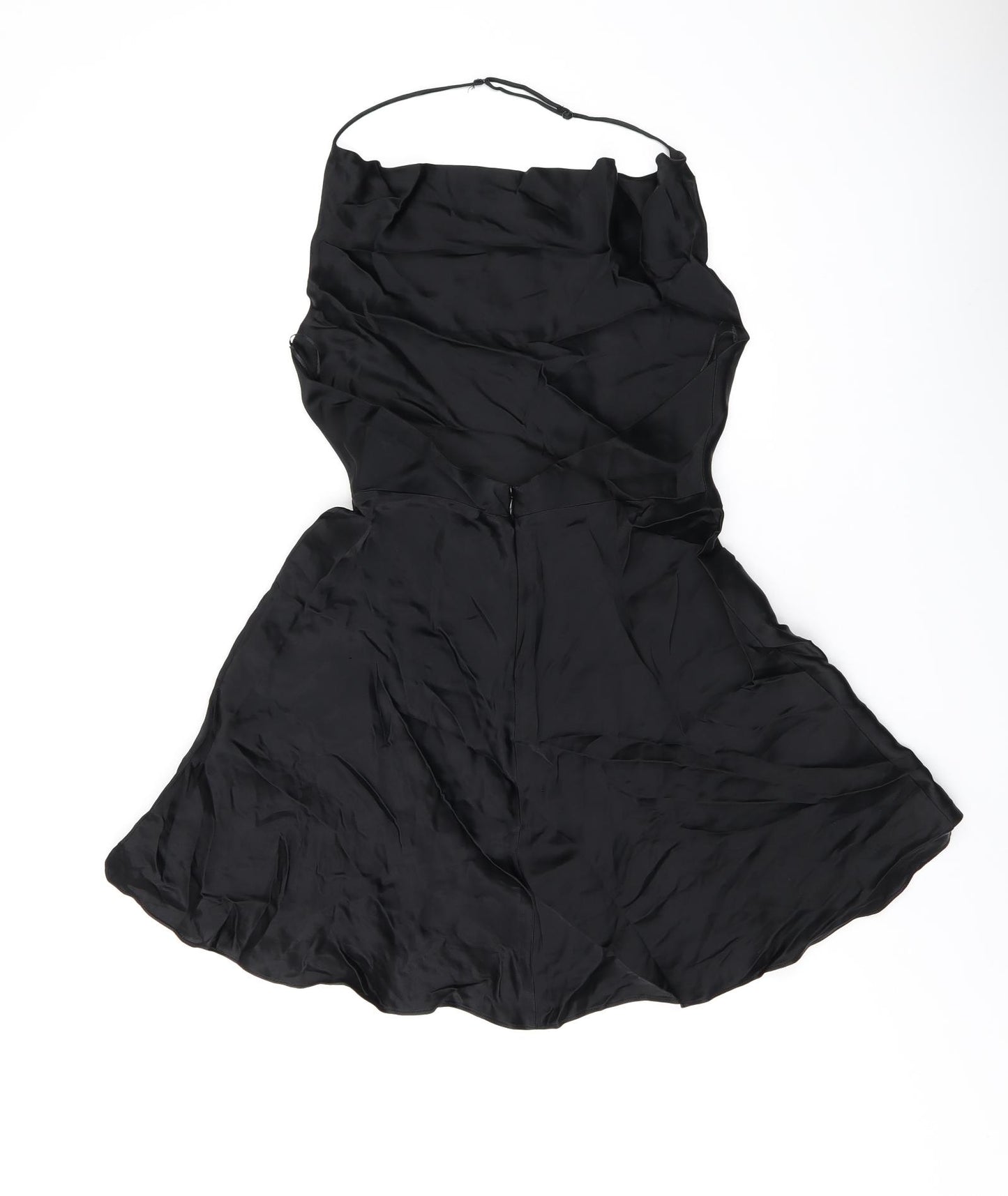 Zara Womens Black Viscose Mini Size XS Halter Zip