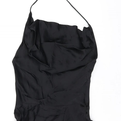 Zara Womens Black Viscose Mini Size XS Halter Zip