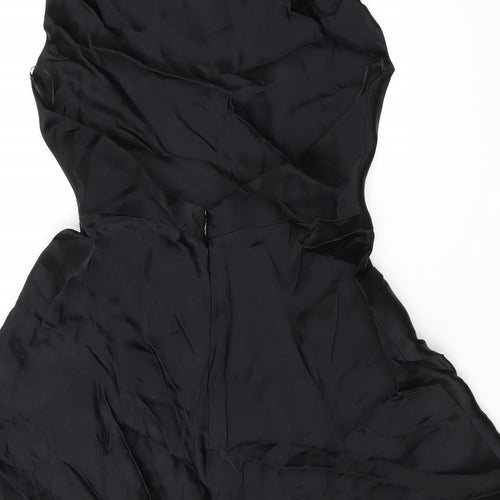 Zara Womens Black Viscose Mini Size XS Halter Zip