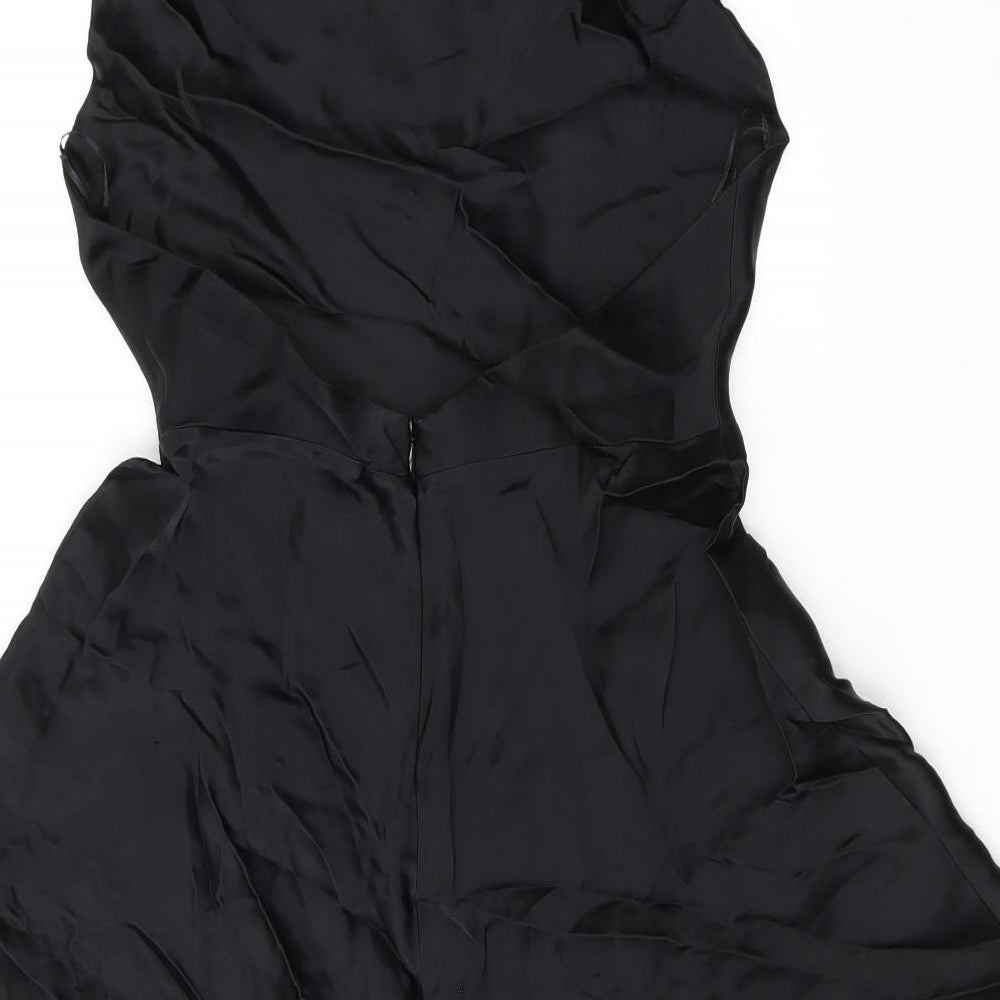 Zara Womens Black Viscose Mini Size XS Halter Zip