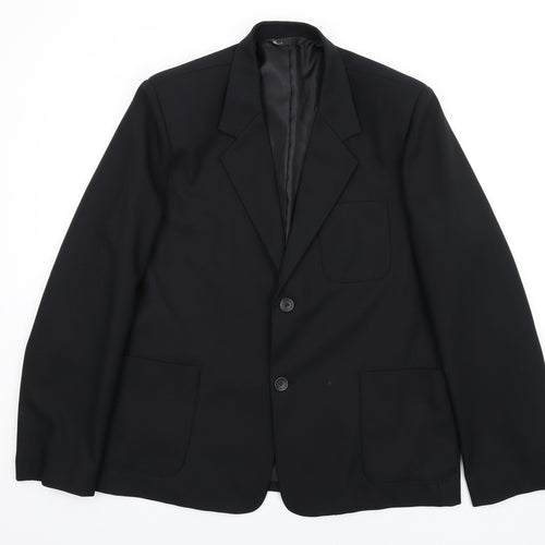 BHS Mens Black Polyester Jacket Blazer Size 40 Regular