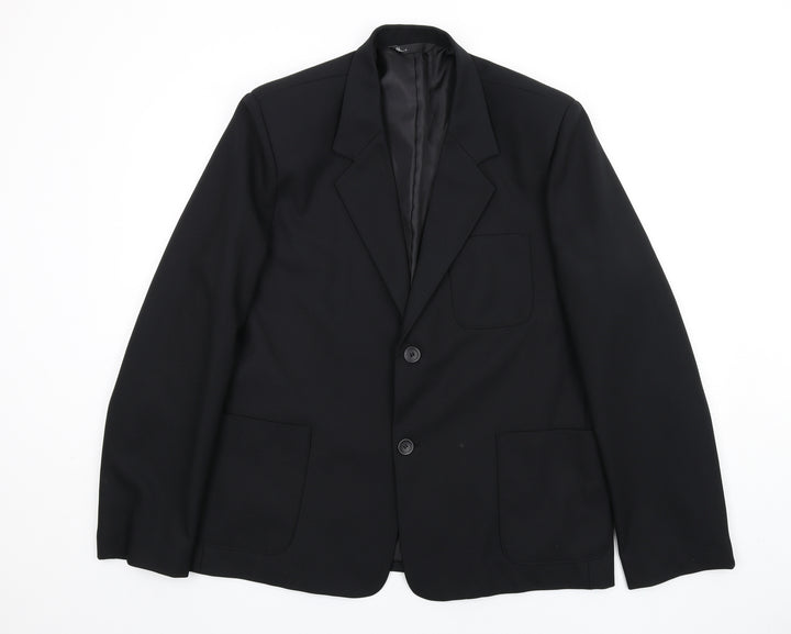 BHS Mens Black Polyester Jacket Blazer Size 40 Regular