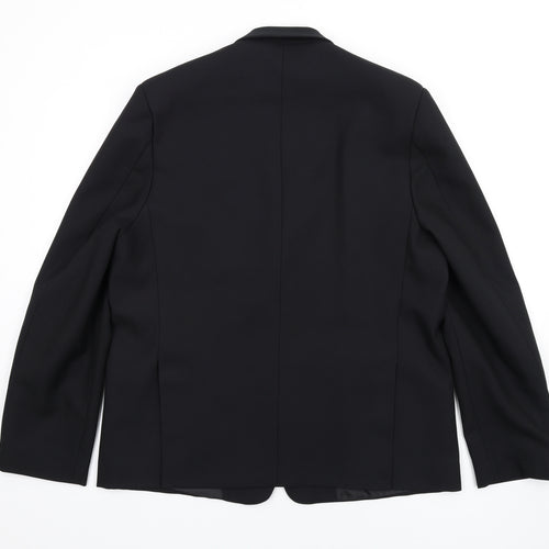 BHS Mens Black Polyester Jacket Blazer Size 40 Regular
