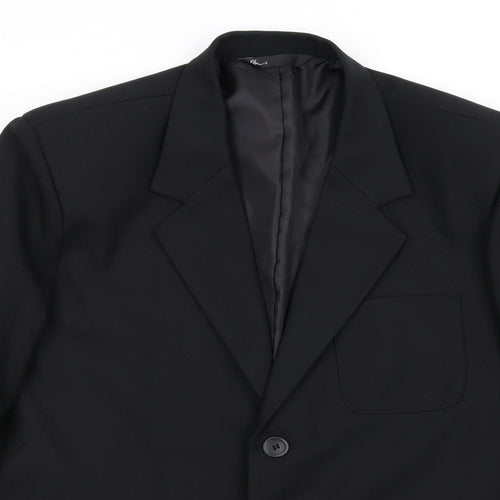 BHS Mens Black Polyester Jacket Blazer Size 40 Regular