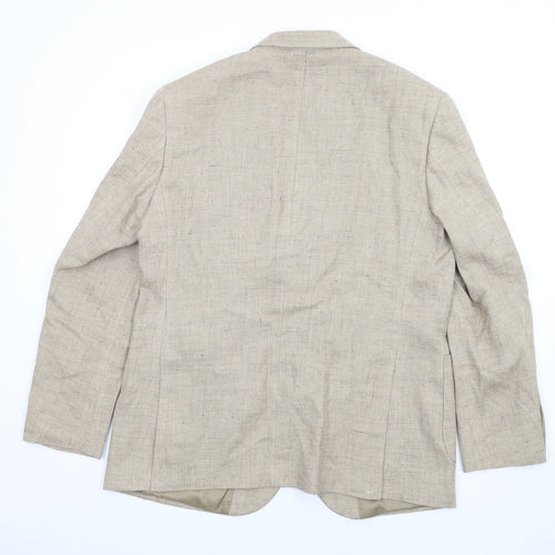 Marks and Spencer Mens Beige Linen Jacket Suit Jacket Size 44 Regular