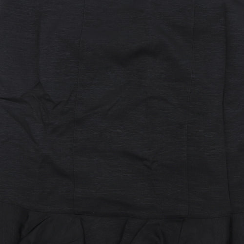 Monsoon Womens Black Polyester Trumpet Skirt Size 16 Zip