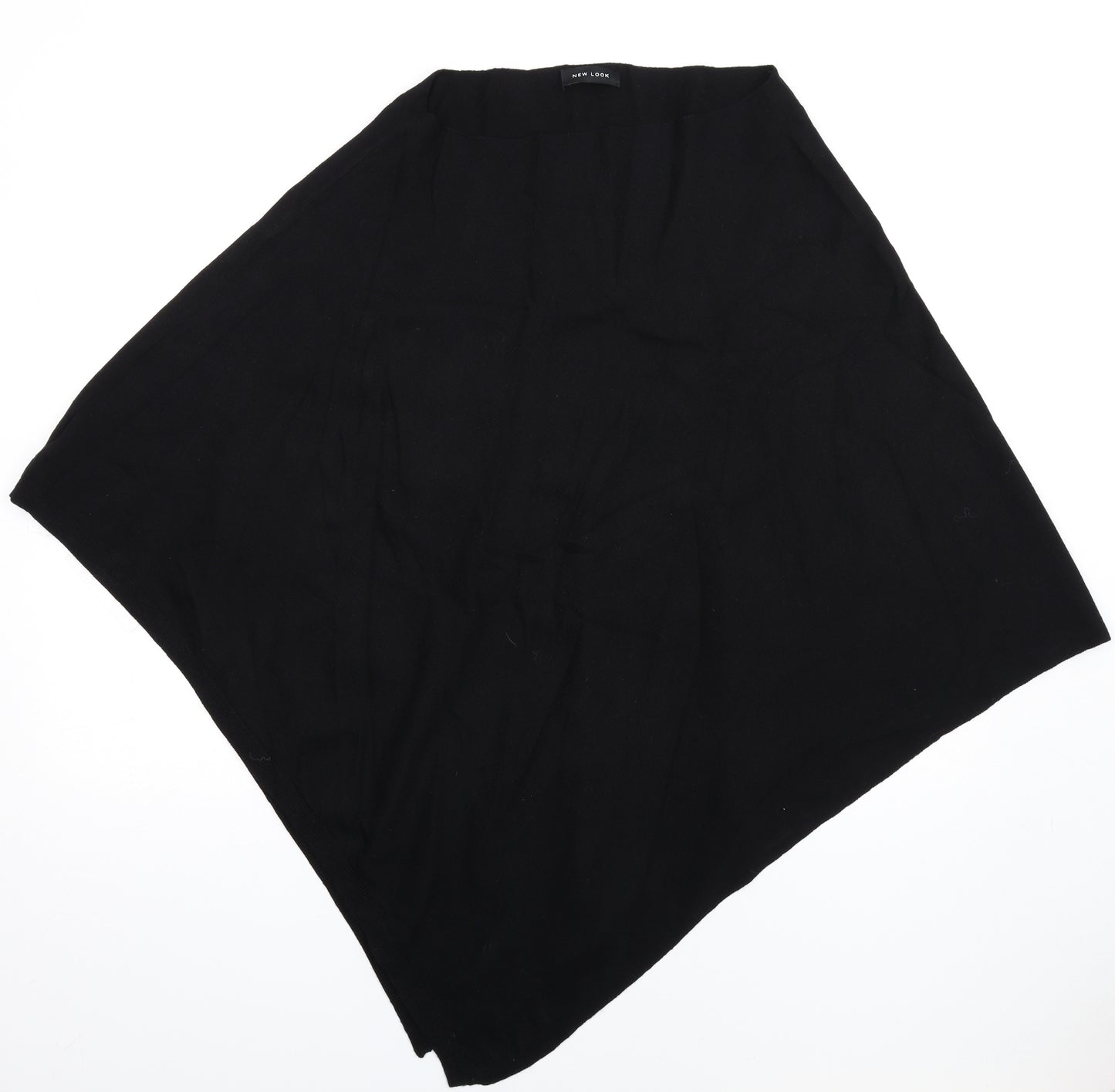 New Look Womens Black Boat Neck Viscose Cape Jumper One Size - Poncho