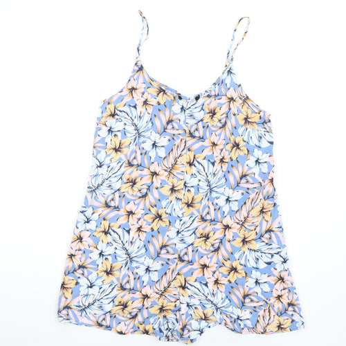 New Look Womens Multicoloured Floral Viscose Romper One-Piece Size 10 Pullover