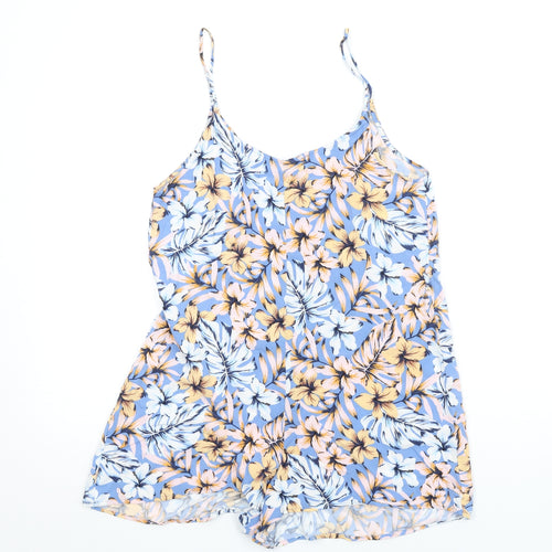 New Look Womens Multicoloured Floral Viscose Romper One-Piece Size 10 Pullover