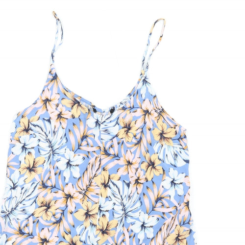 New Look Womens Multicoloured Floral Viscose Romper One-Piece Size 10 Pullover