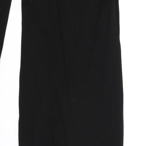 Zara Womens Black Cotton Catsuit One-Piece Size M L32 in Zip