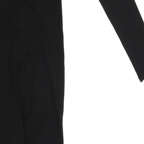 Zara Womens Black Cotton Catsuit One-Piece Size M L32 in Zip