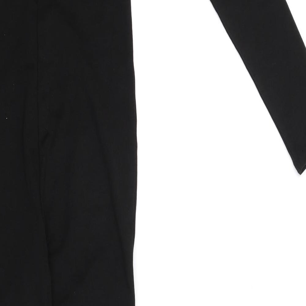 Zara Womens Black Cotton Catsuit One-Piece Size M L32 in Zip