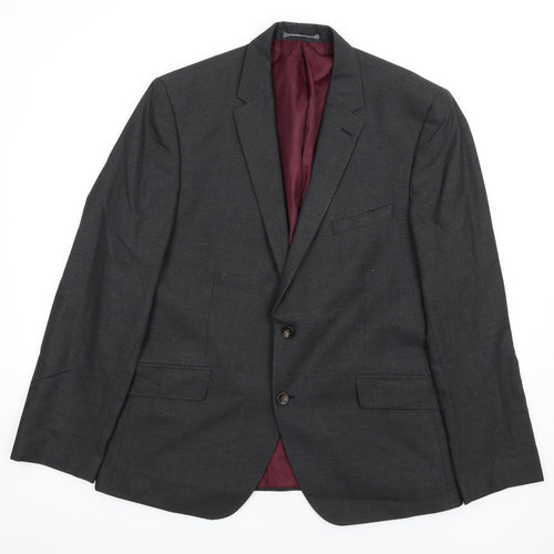 Marks and Spencer Mens Grey Polyester Jacket Suit Jacket Size 44 Regular