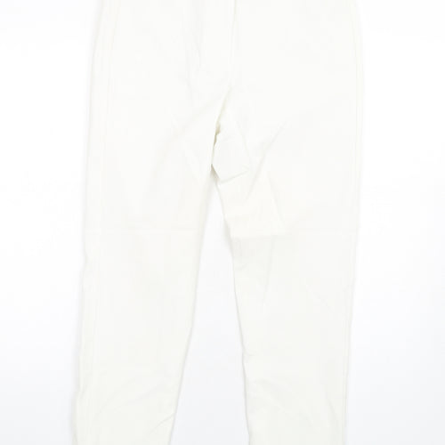 Episode Womens White Polyester Trousers Size 10 L30 in Regular Zip