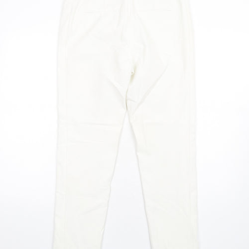 Episode Womens White Polyester Trousers Size 10 L30 in Regular Zip