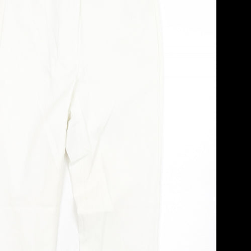 Episode Womens White Polyester Trousers Size 10 L30 in Regular Zip