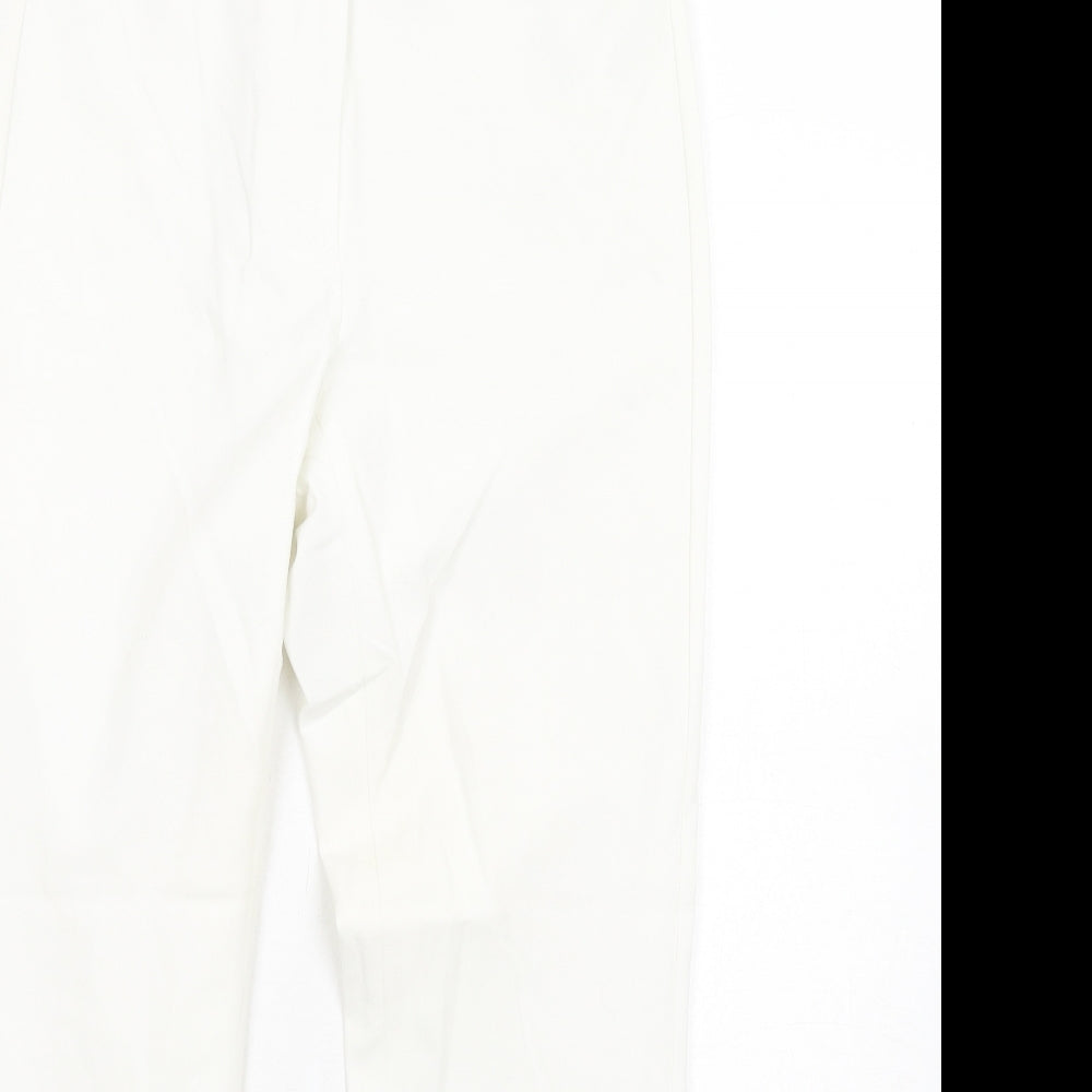 Episode Womens White Polyester Trousers Size 10 L30 in Regular Zip