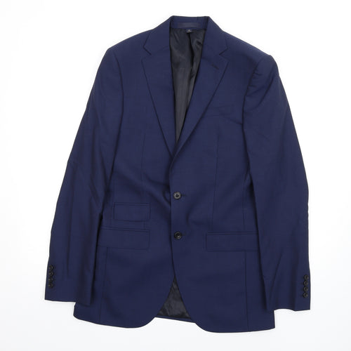 Marks and Spencer Mens Blue Wool Jacket Suit Jacket Size 36 Regular