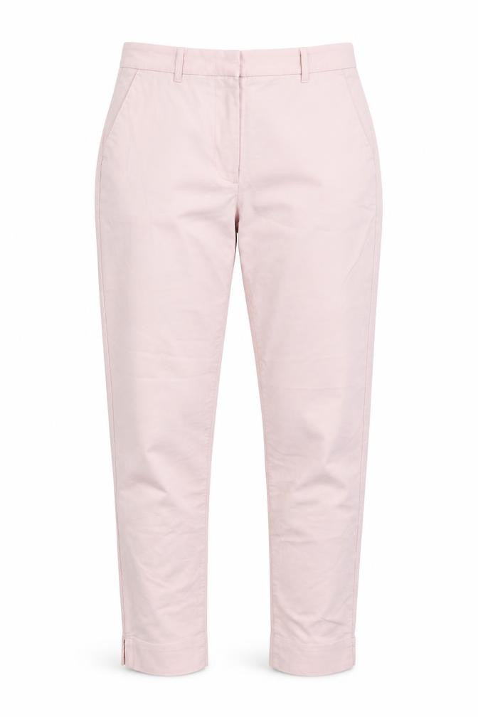 Marks and Spencer Womens Pink Cotton Trousers Size 6 L28 in Regular Zip