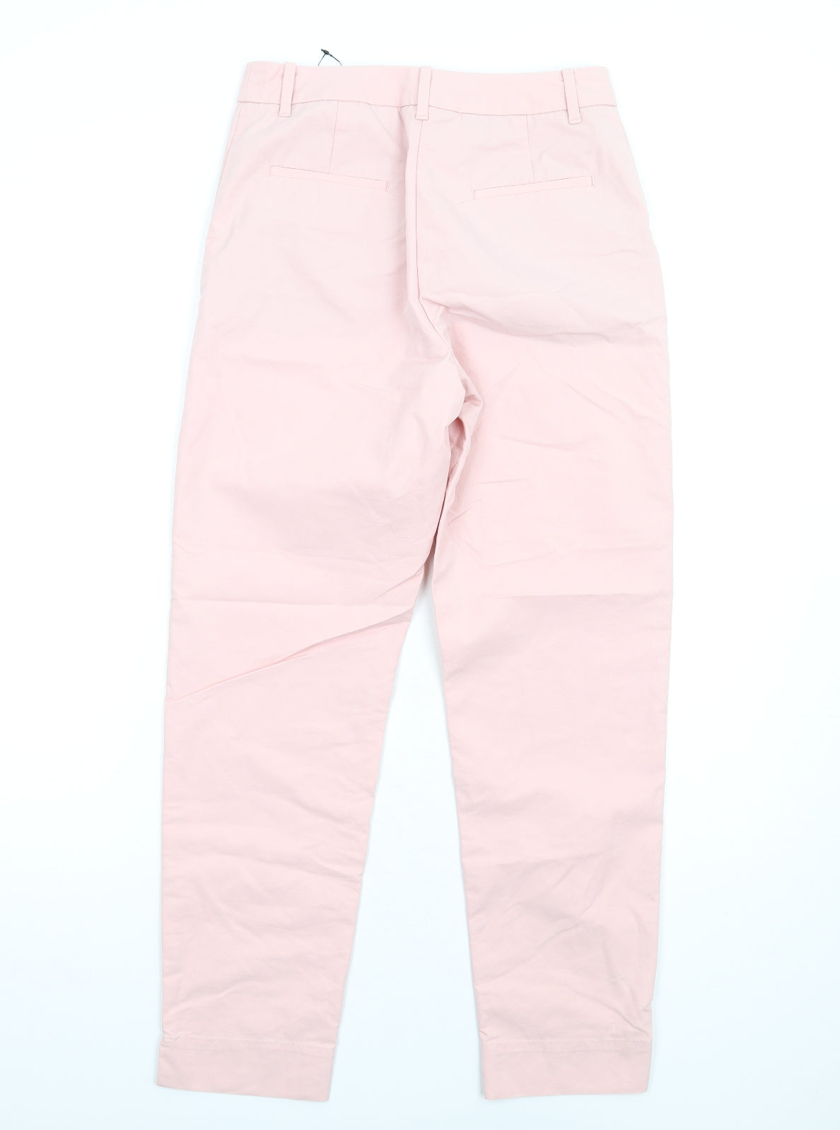 Marks and Spencer Womens Pink Cotton Trousers Size 6 L28 in Regular Zip
