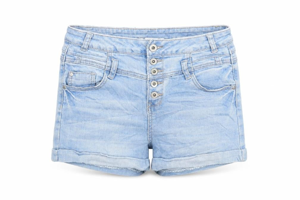365 Denim Womens Blue Cotton Boyfriend Shorts Size 10 Regular Button