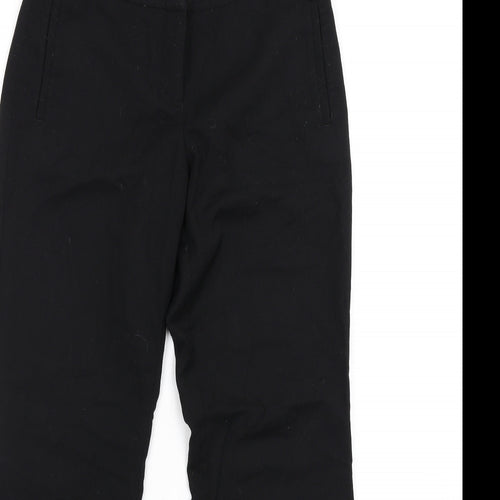 NEXT Womens Black Polyester Trousers Size 6 L29 in Regular Zip