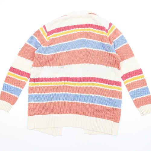 Piping Hot Womens Multicoloured V-Neck Striped Acrylic Cardigan Jumper Size 12