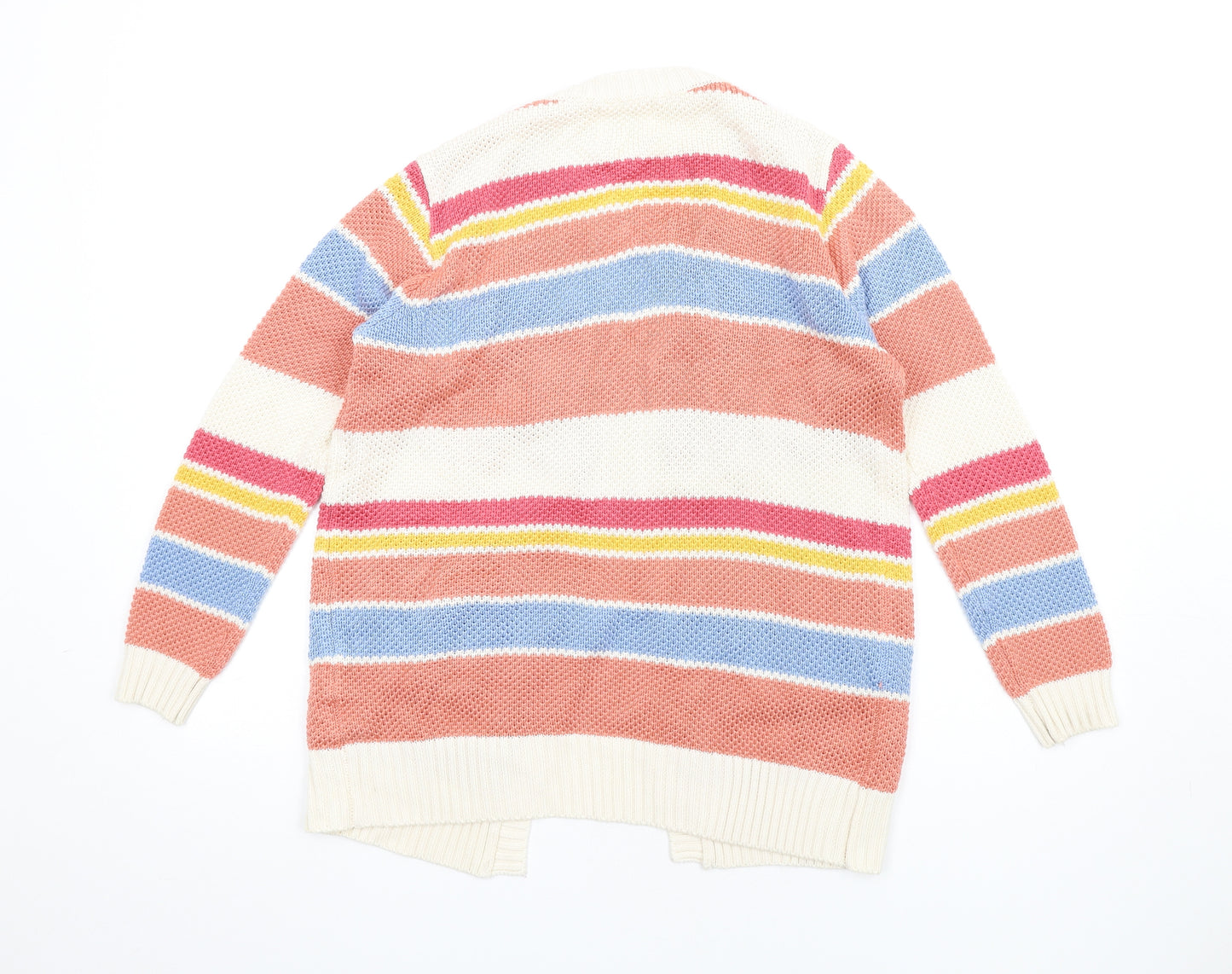 Piping Hot Womens Multicoloured V-Neck Striped Acrylic Cardigan Jumper Size 12