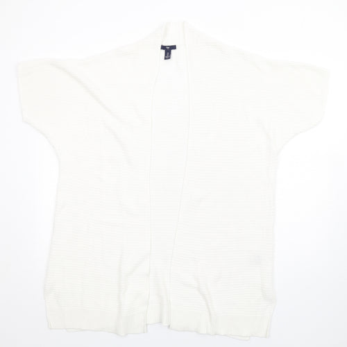 Gap Womens White V-Neck Cotton Cardigan Jumper Size L