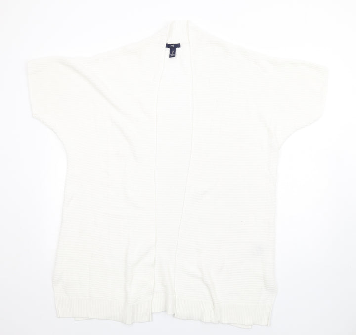Gap Womens White V-Neck Cotton Cardigan Jumper Size L