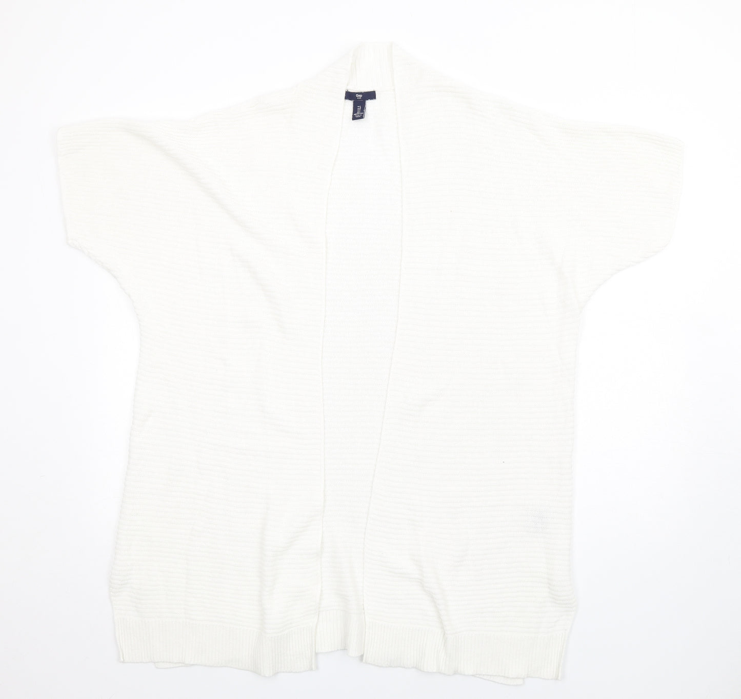 Gap Womens White V-Neck Cotton Cardigan Jumper Size L
