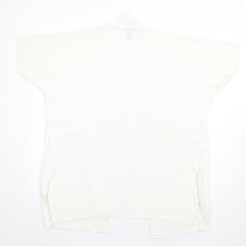 Gap Womens White V-Neck Cotton Cardigan Jumper Size L