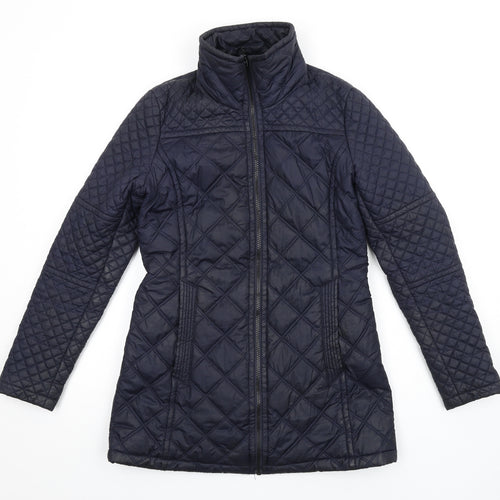 Marc New York Womens Blue Quilted Coat Size S Zip