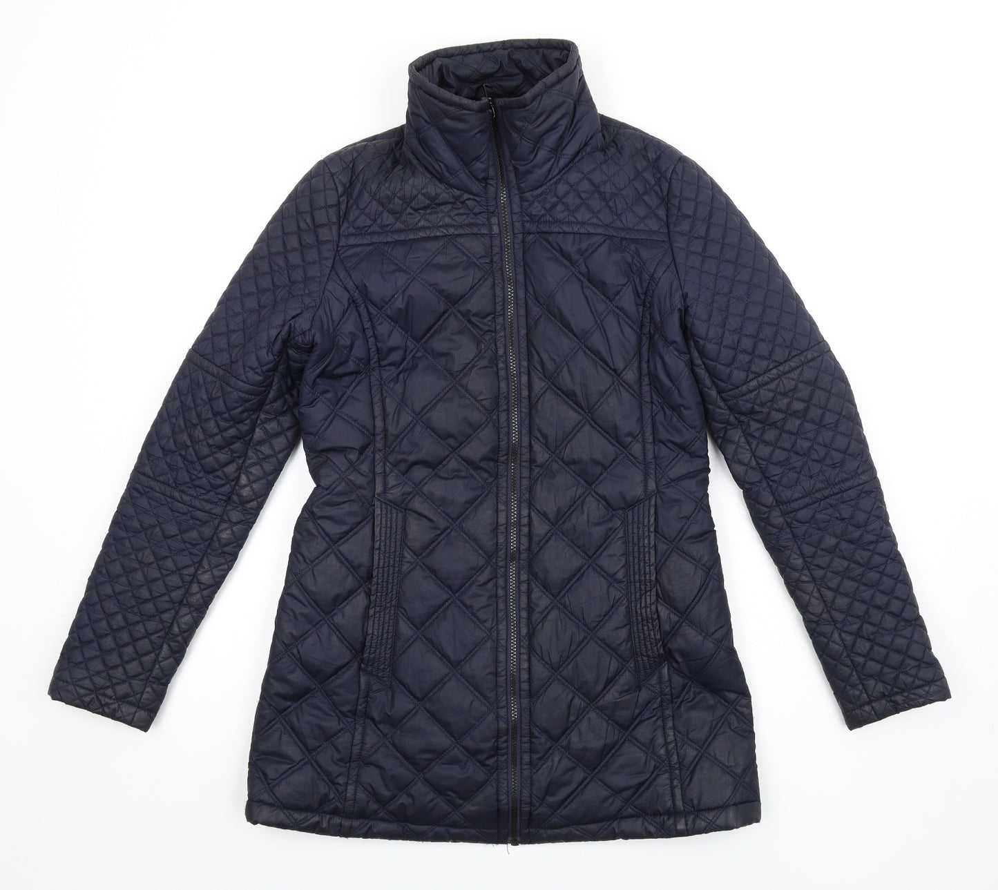 Marc New York Womens Blue Quilted Coat Size S Zip