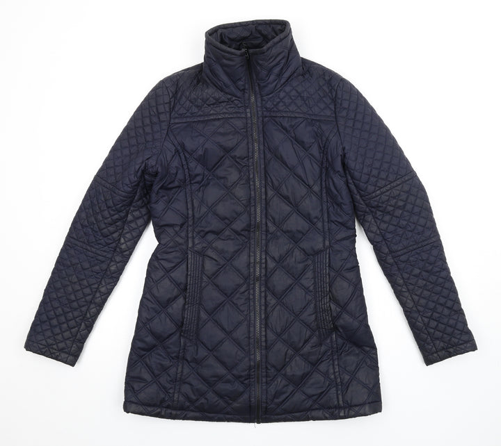 Marc New York Womens Blue Quilted Coat Size S Zip