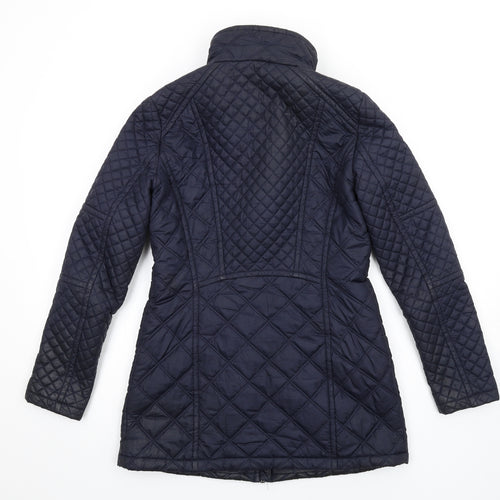 Marc New York Womens Blue Quilted Coat Size S Zip