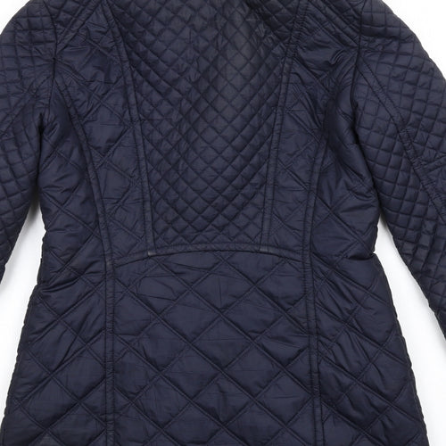 Marc New York Womens Blue Quilted Coat Size S Zip