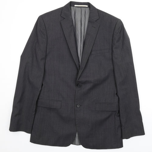 French Connection Mens Grey Wool Jacket Blazer Size 44 Regular