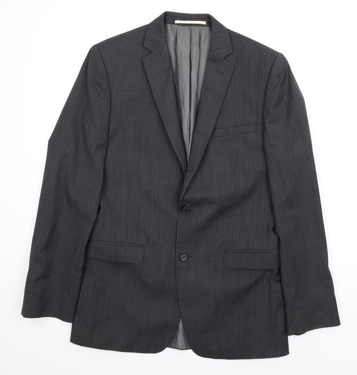 French Connection Mens Grey Wool Jacket Blazer Size 44 Regular