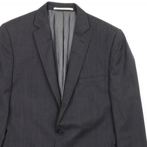 French Connection Mens Grey Wool Jacket Blazer Size 44 Regular