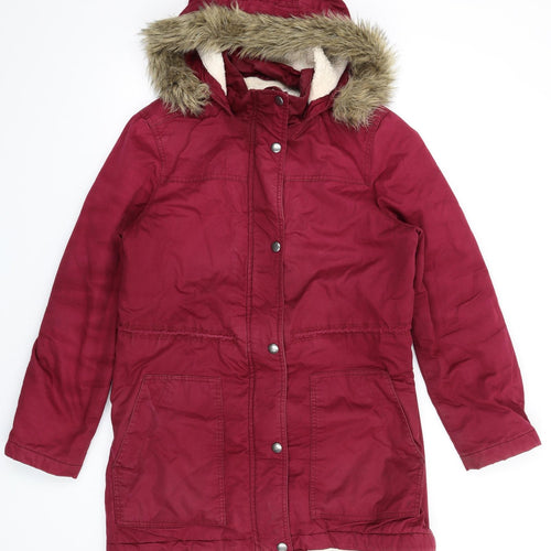 Gap Womens Red Parka Coat Size M Zip