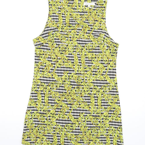 Glamorous Womens Multicoloured Geometric Polyester Mini Size S Round Neck Zip