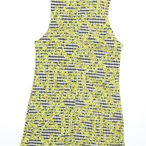 Glamorous Womens Multicoloured Geometric Polyester Mini Size S Round Neck Zip