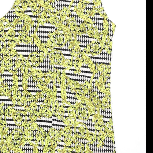 Glamorous Womens Multicoloured Geometric Polyester Mini Size S Round Neck Zip